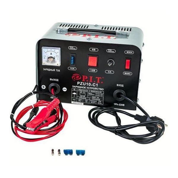 PIT PZU10-C1 устройство зарядное , 6/12В., ток зар.5/8 max, 250Вт., макс.ток заряда 10А.- фото