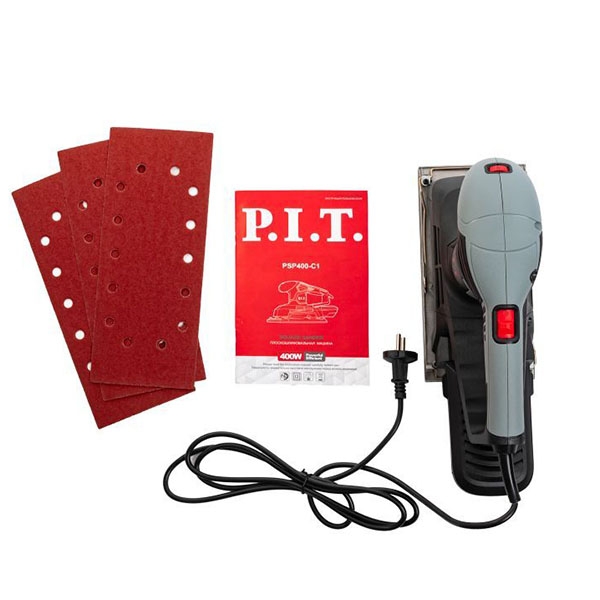 PIT PSP400-C1 машина плоскошлифовальная вибрационная, 400 Вт, подошва 230*115мм, 6000-11000 ход/мин PIT- фото2