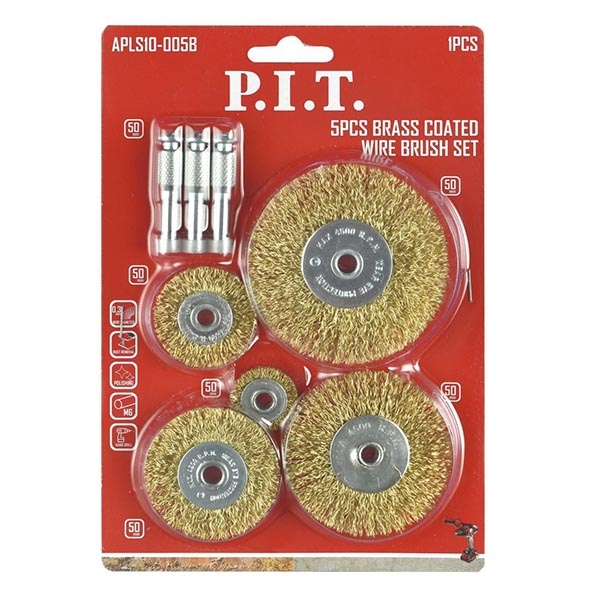 PIT APLS10-005B набор проволочных щеток с медным покрытием (5 шт)
